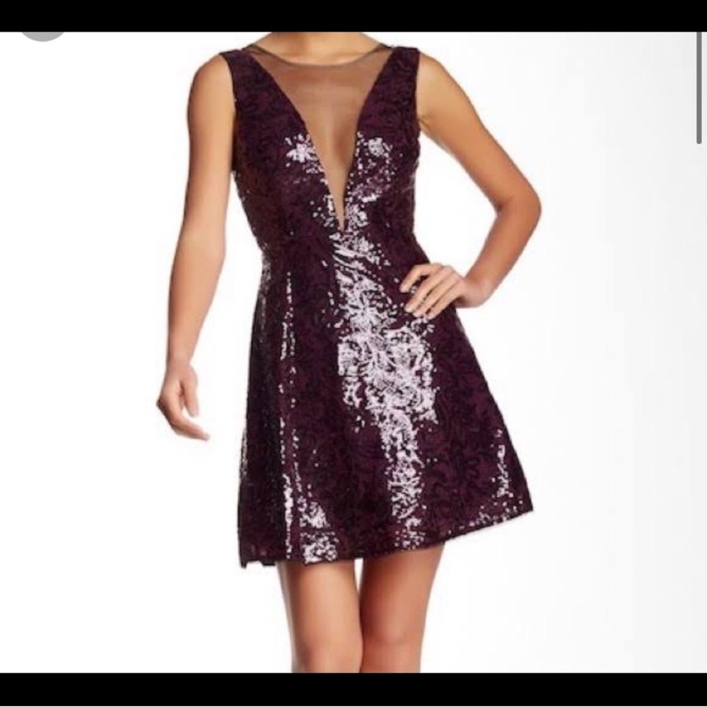 BCBG MaxAzria sequin and mesh dress
